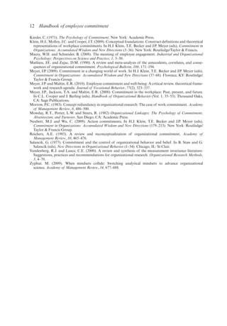 Handbook Of Employee Commitment John P Meyer Editor | PDF