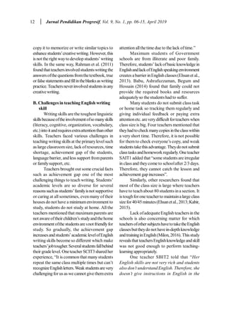Teachers’ Classroom Practice to develop students English Writing Skills ...