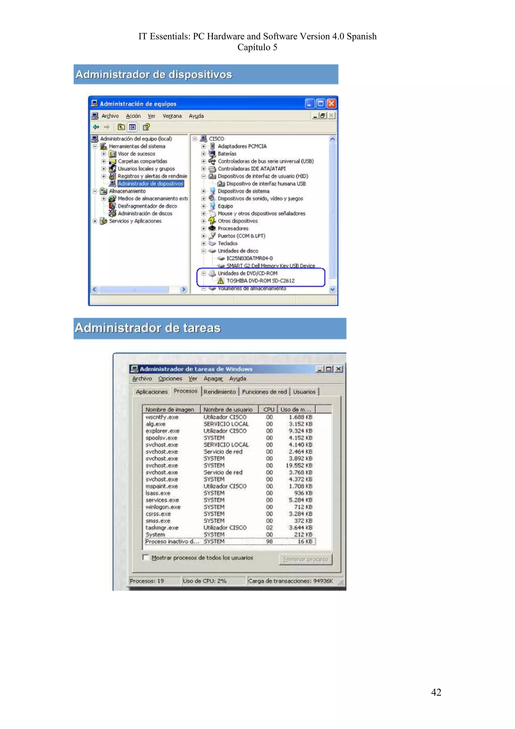 IT Essentials: PC Hardware and Software Version 4.0 Spanish
                        Capítulo 5




                                                              42
 