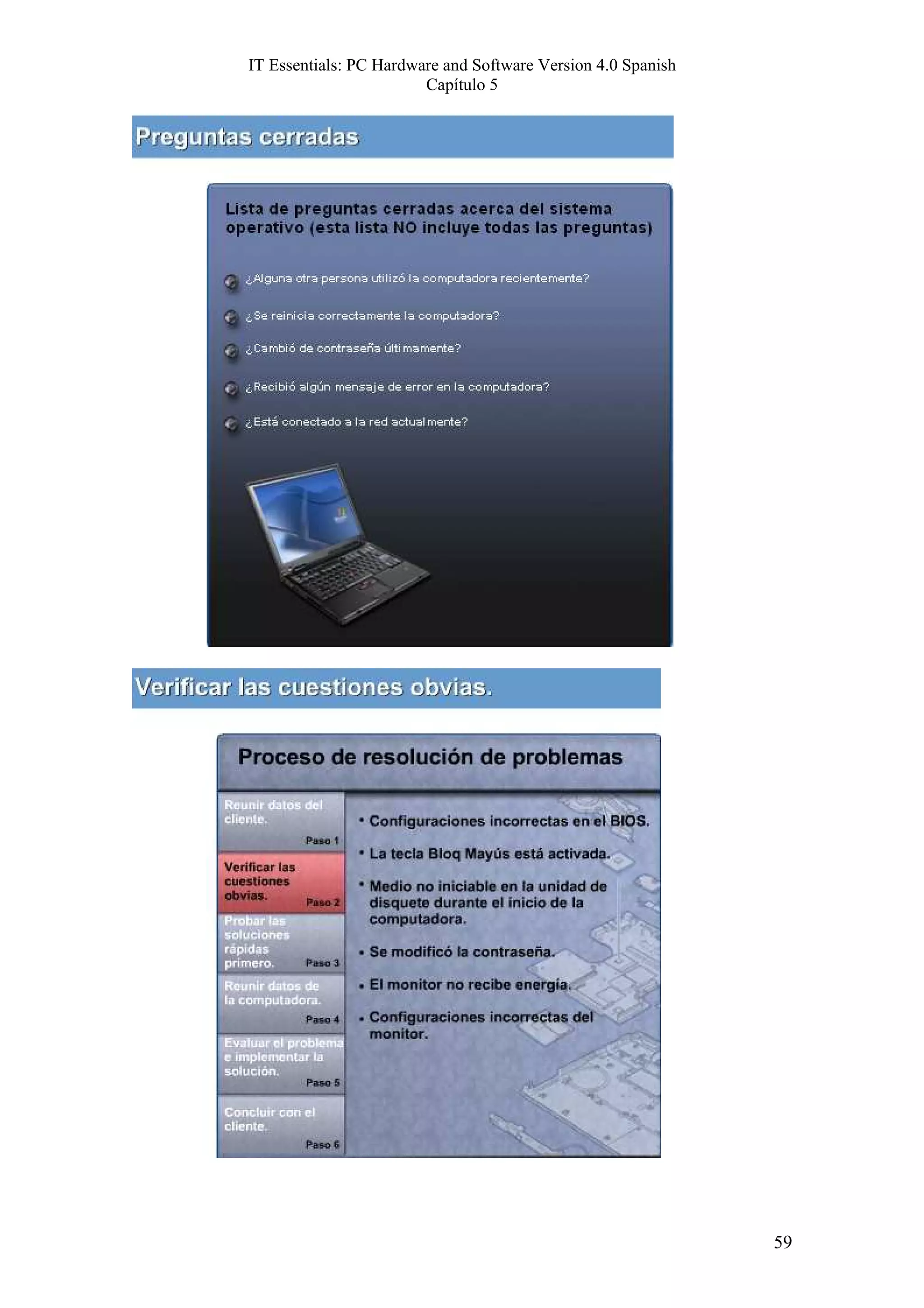 IT Essentials: PC Hardware and Software Version 4.0 Spanish
                        Capítulo 5




                                                              59
 