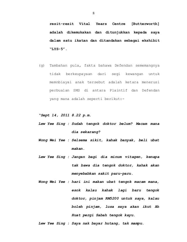 AFIDAVIT SOKONGAN VARIATINO ORDER
