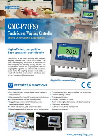 touch screen weighing controller - general measure | PDF
