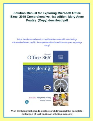 Solution Manual for Exploring Microsoft Office Excel 2019 Comprehensive ...