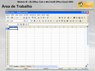 Área de Trabalho
Módulo III – Br.Office Calc e Microsoft Office Excel 2003
 
