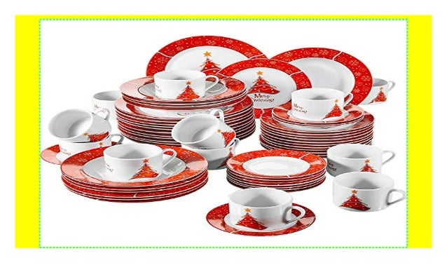 Veweet Serie Christmastree 60 Teilig Set Tafelservice Geschirr Se