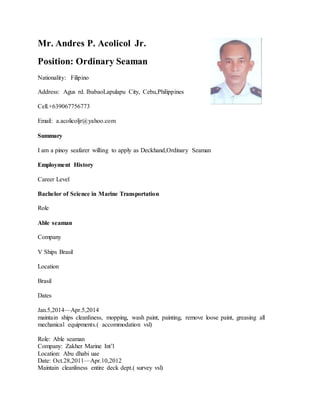 Resume Update 1