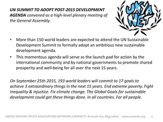 UN SUMMIT TO ADOPT POST-2015 DEVELOPMENT
AGENDA convened as a high-level plenary meeting of
the General Assembly.
UNITED N...