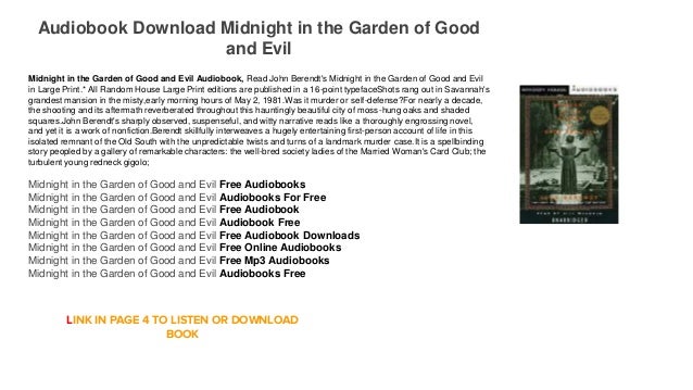 Audiobook Download Mp3 Free Midnight In The Garden Of Good And Evil