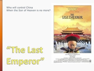 Who will control China
When the Son of Heaven is no more?
 