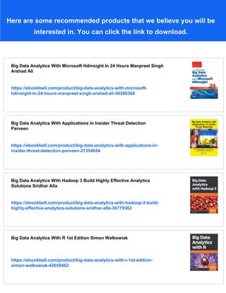 Big Data Analytics With Java 1st Rajat Mehta | PDF