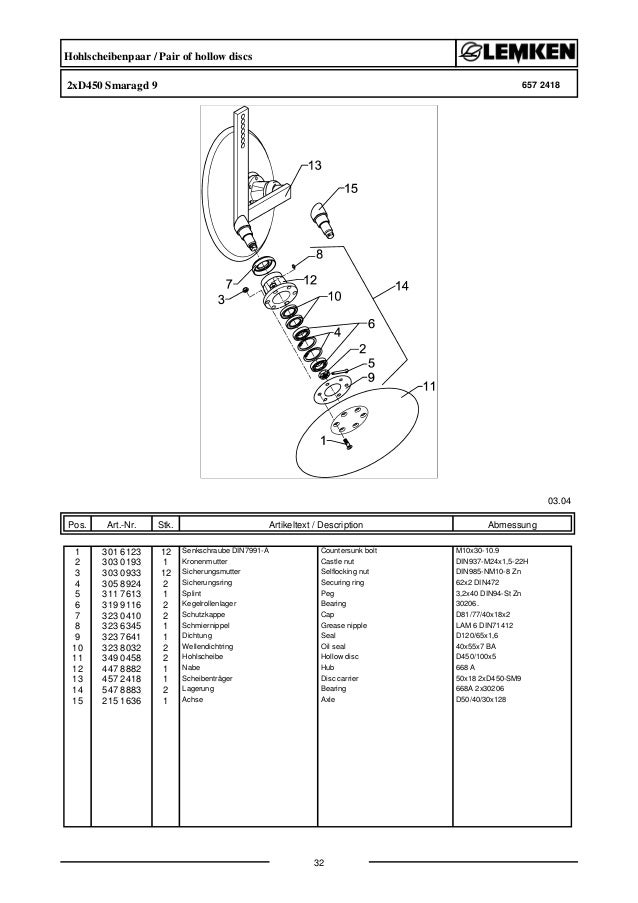 Lemken smaragd 9300 parts catalog
