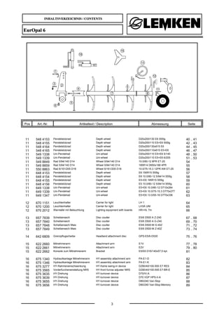INHALTSVERZEICHNIS / CONTENTS
3
EurOpal 6
Pos Art.-Nr. Artikeltext / Description Abmessung Seite
11 548 4153 Pendelstützra...