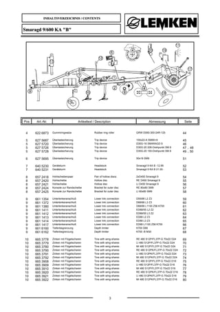 INHALTSVERZEICHNIS / CONTENTS
3
Smaragd 9/600 KA "B"
Pos Art.-Nr. Artikeltext / Description Abmessung Seite
4 622 6873 Gum...