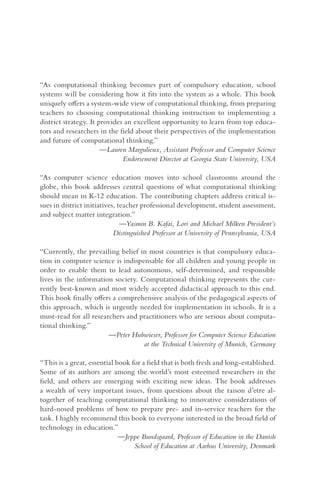 Computational Thinking In Education A Pedagogical Perspective 1st ...