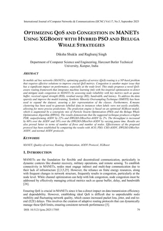 Optimizing QoS and Congestion in MANETs using XGBoost with Hybrid PSO ...
