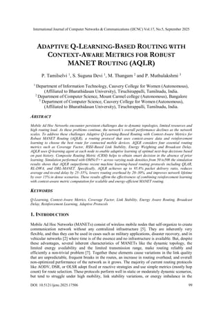 Adaptive Q-Learning-Based Routing with Context-Aware Metrics for Robust ...
