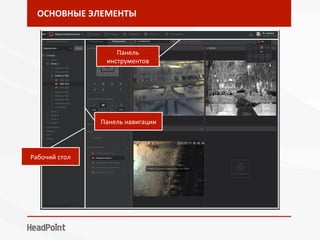 ОСНОВНЫЕ	ЭЛЕМЕНТЫ	
Панель	навигации	
Рабочий	стол	
Панель	
инструментов	
 