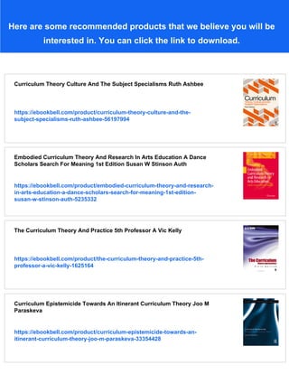 Curriculum Theory Conflicting Visions And Enduring Concerns 2nd Edition ...