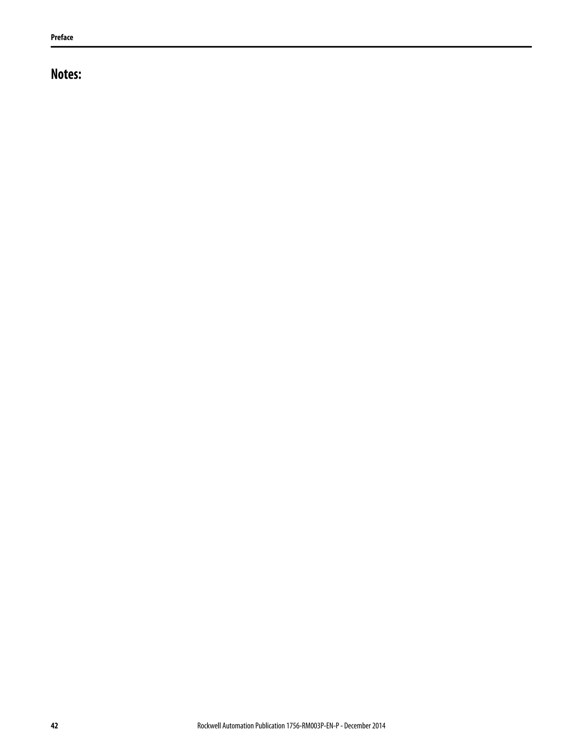 42 Rockwell Automation Publication 1756-RM003P-EN-P - December 2014
Preface
Notes:
 