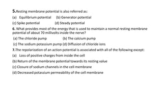 Comprehensive Overview of Resting Membrane Potential and Action ...