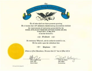3B-35G SIGINT School Certificate