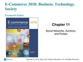 E-Commerce 2018: Business. Technology.
Society
Fourteenth Edition
Chapter 11
Social Networks, Auctions,
and Portals
Copyright © 2019, 2018, 2017 Pearson Education, Inc. All Rights Reserved
 