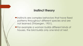 Instinct Visual Examples motivation and its type. .ppt