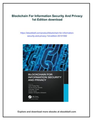 Blockchain For Information Security And Privacy 1st Edition | PDF