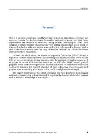 Storage Of Radioactive Waste And Spent Fuel Nuclear Energy Agency | PDF