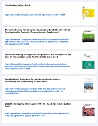 Oecd Agriculture And Food Policy Reviews Policies For The Future Of ...