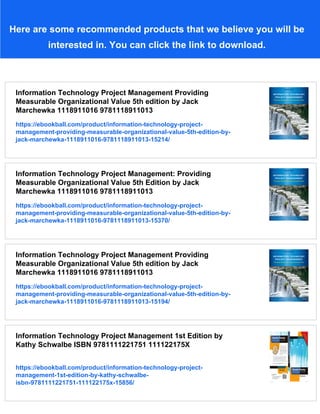 Information Technology Project Management Providing Measurable ...
