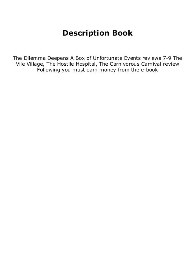 Hardcover The Dilemma Deepens A Box Of Unfortunate Events Reviews