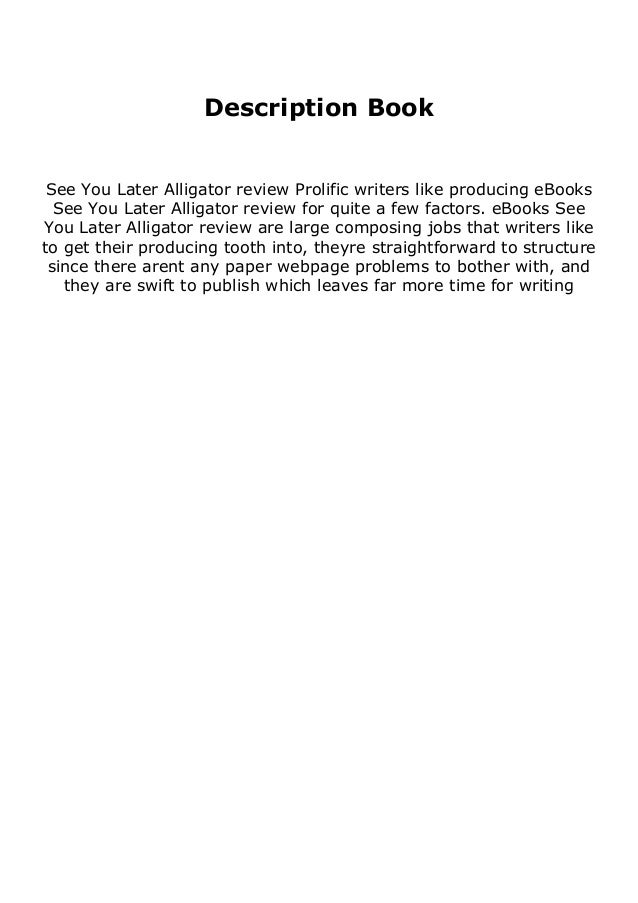 P D F Book See You Later Alligator Review Read Online