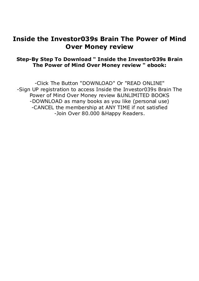 P D F Epub Inside The Investor039s Brain The Power Of Mind Over Money P D F Epub Inside The Investor039s Brain The Power Of Mind Over Money