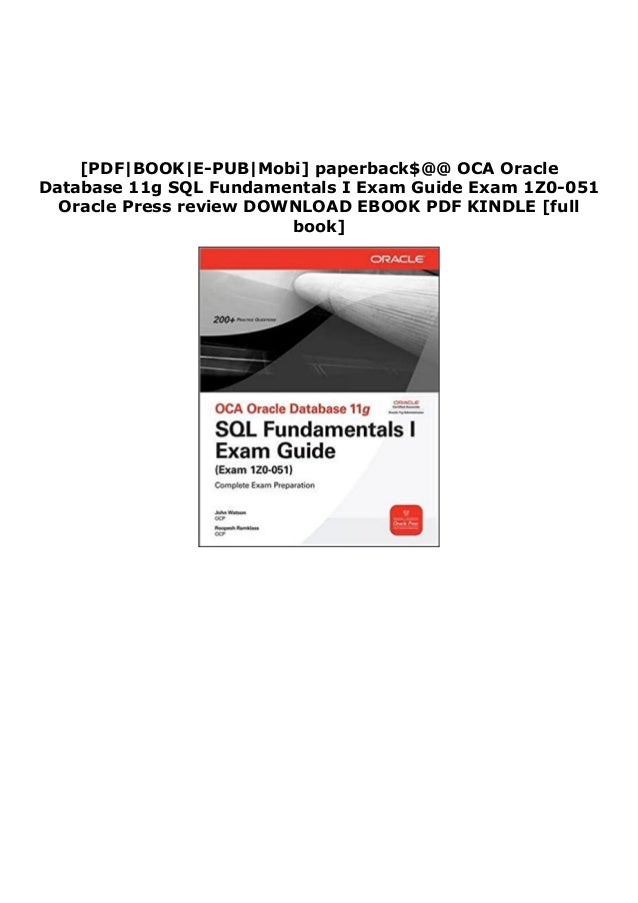 Pdf Oca Oracle Database 11g Sql Fundamentals I Exam Guide Exam 1z0