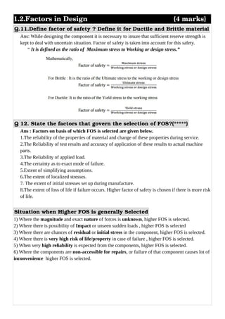 Design of machine elements notes by Bhavesh Mhaskar | PDF