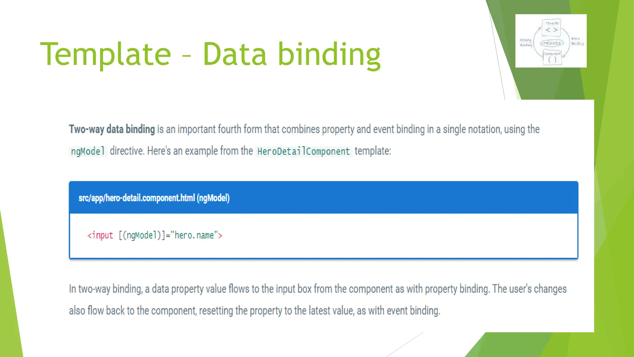 Template – Data binding
 