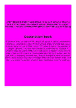 Kindle A Smarter Way To Learn Html Amp Css Learn It Faster Remembe