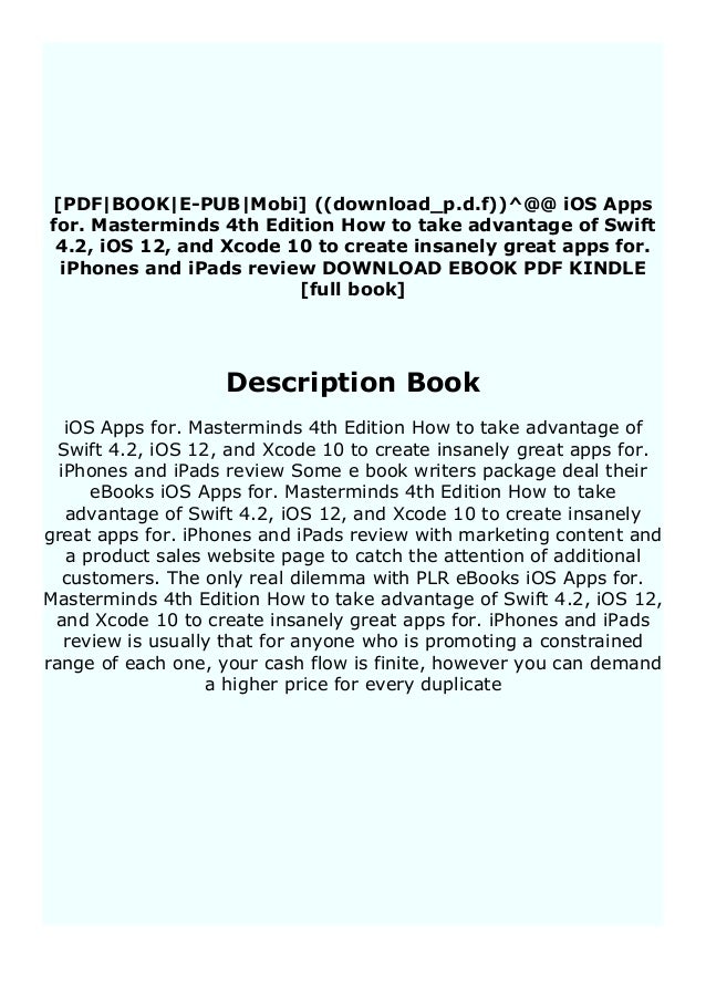 Free Pdf Online Ios Apps For Masterminds 4th Edition How To Take Ad