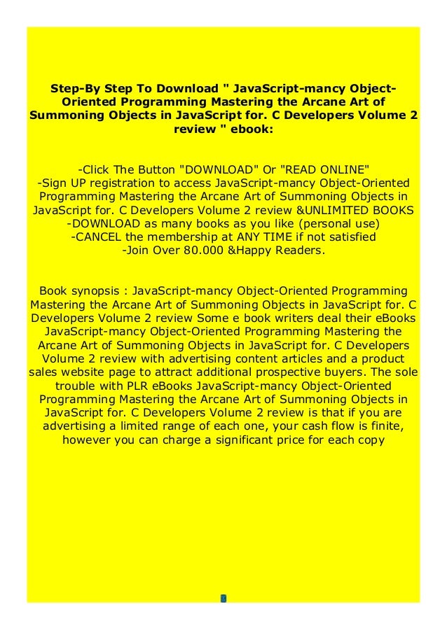 javascript object oriented programming pdf