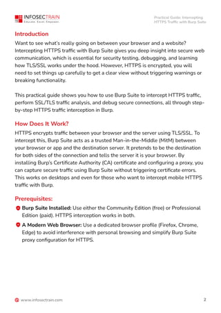 Intercepting HTTPS Traffic with Burp Suite | PDF