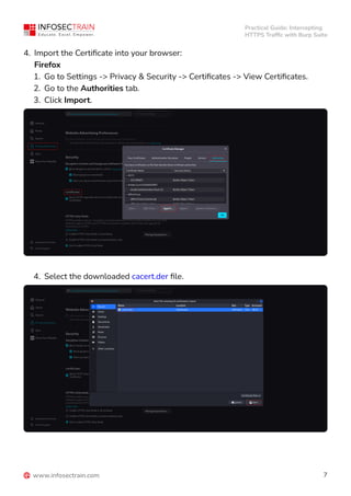 Intercepting HTTPS Traffic with Burp Suite | PDF