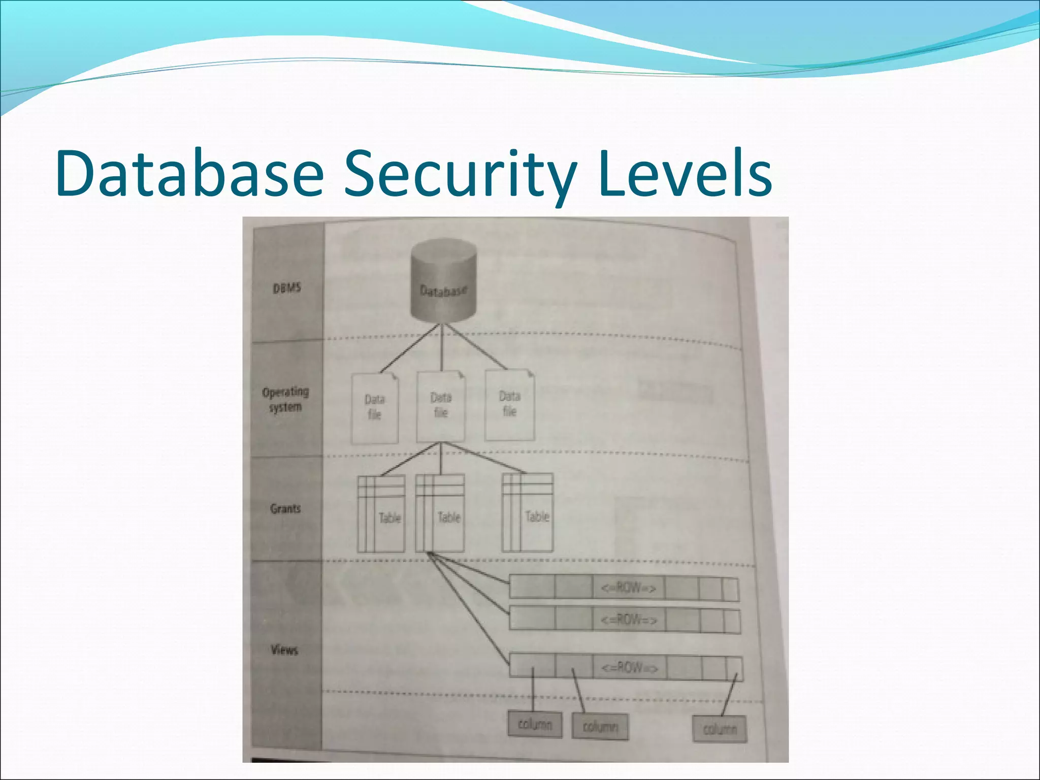 Database Security Levels
 