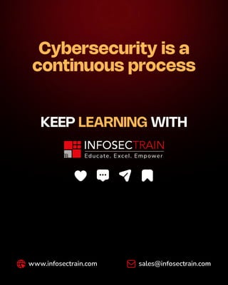 Cybersecurity is aโจ
continuous process
Keep with
Learning
www.infosectrain.com sales@infosectrain.com