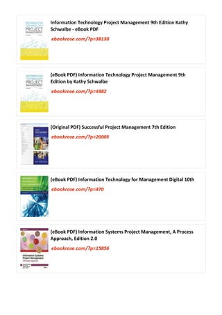 Comprehensive Guide to Information Technology Project Management 7th ...