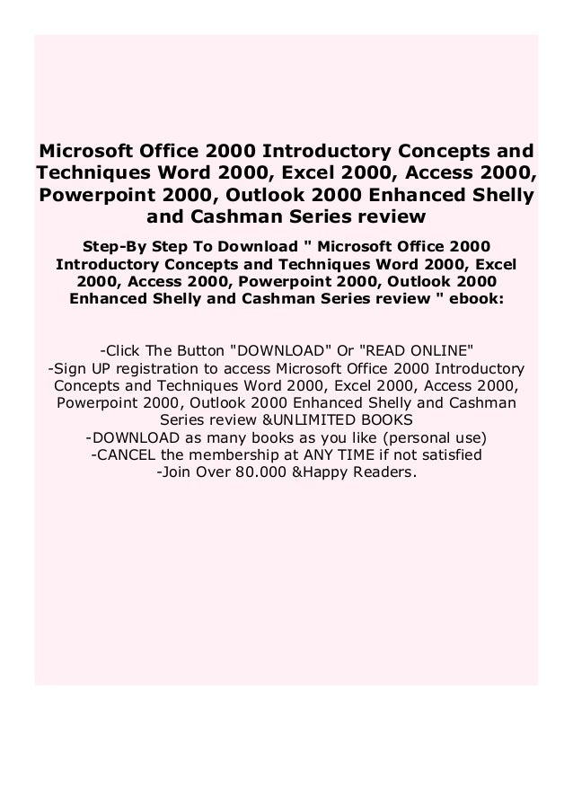 Download Pdf Microsoft Office 00 Introductory Concepts And Techniq