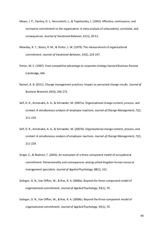 Master thesis on hrm