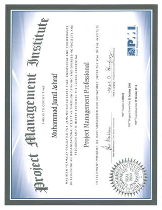 Renewed PMP Certificate