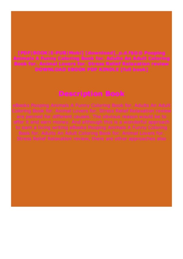 Download Populer Pooping Animals A Funny Coloring Book For Adults An Adult C