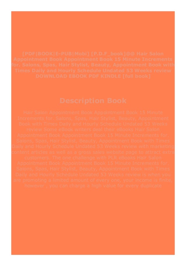 Online Free Hair Salon Appointment Book Appointment Book 15 Minute I